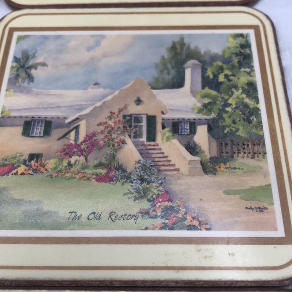 Set Of 6 Pimpernel Coasters Bermuda National Trust Cottages NWOT - Picture 7 of 10